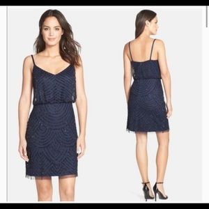 Adrianna Papell blue sequin dress